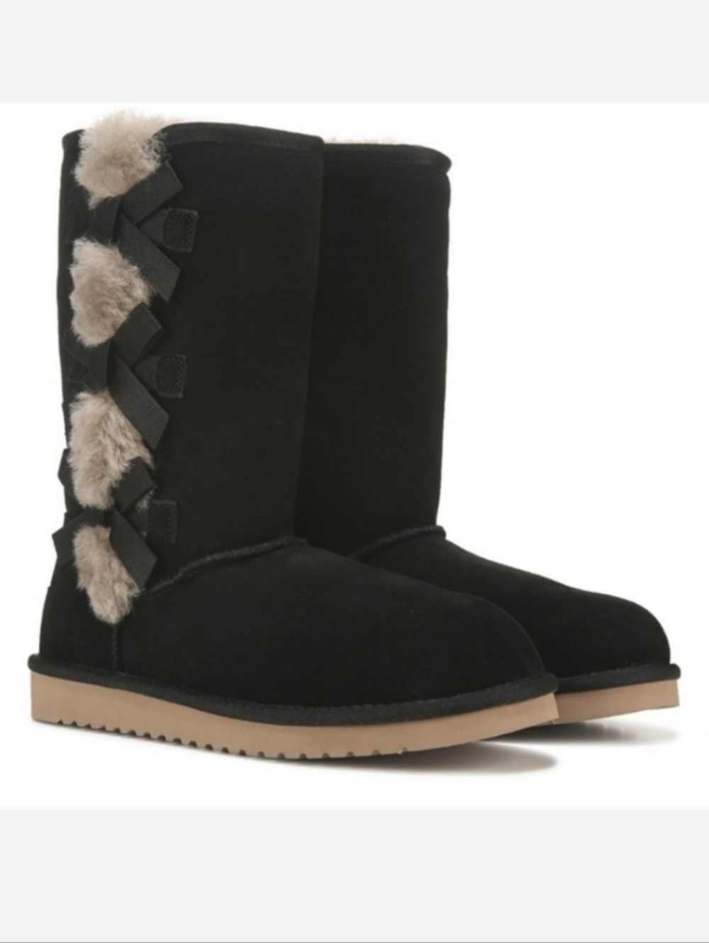 Koolaburra By Ugg Tall Black Bowtie Boots Size 6
